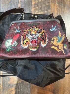 Ed Hardy rhinestone tiger purse-NWOT